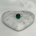 Anillo Solitario Zirconia Esmeralda Verde Talla 9