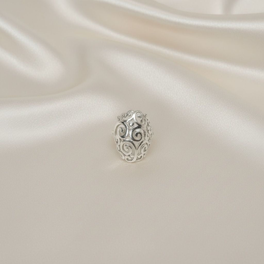 Anillo Domo Volutas Calado Barroco Talla 7
