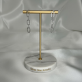 Aretes Colgantes Eslabones Rectangulares con Micro Cristales