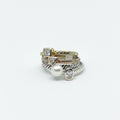 Set 4 Anillos Apilables Tricolor Perla Zirconias Talla 7