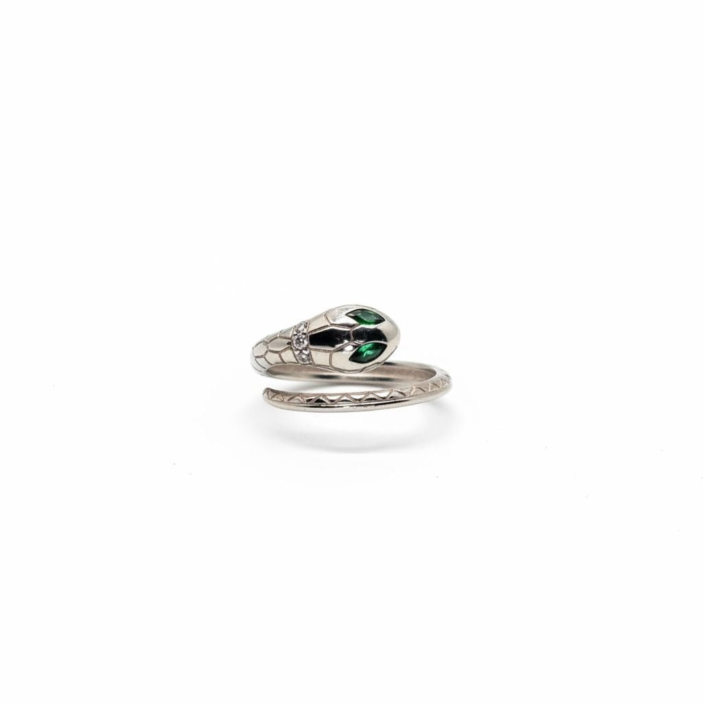 Anillo Serpiente Esmeralda Talla 7