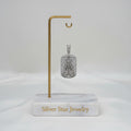 Dije Placa Dog Tag Cristo con Zirconias Baguette