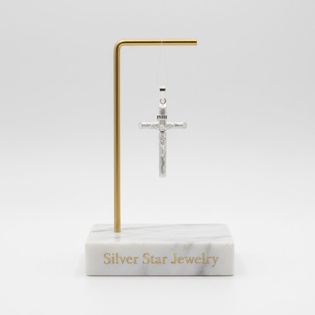 Dije Crucifijo con Cristo INRI y Acabado Espejo