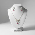 Set Corazón Abierto con Piedra Roja