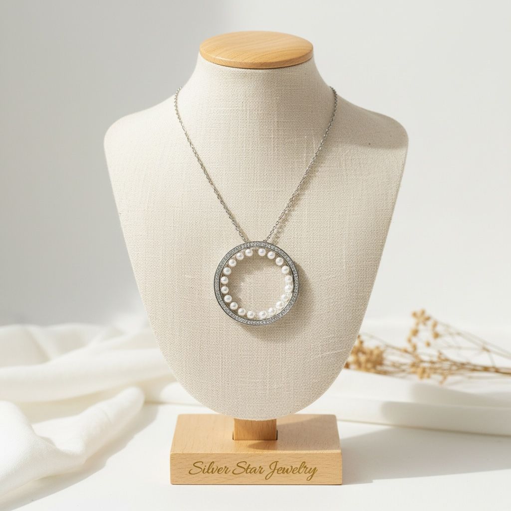 Collar Círculo Perlas y Zirconias