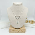 Collar Lariat Nudo Celta y Corazón con Zirconias