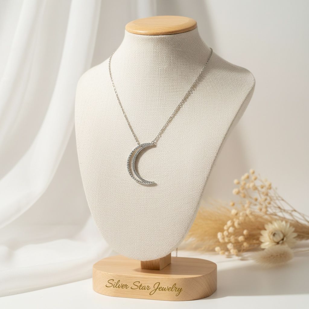 Collar Luna Creciente Pavimentada con Zirconias