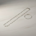 Set Cadena Paperclip Collar y Pulsera